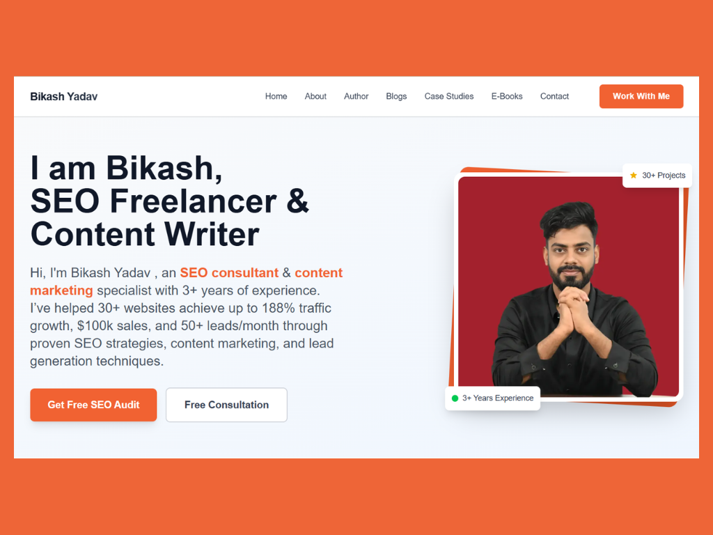 Preview of Yadav Bikash client website